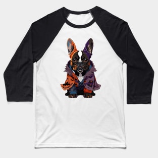 Frenchie Halloween Coat Baseball T-Shirt